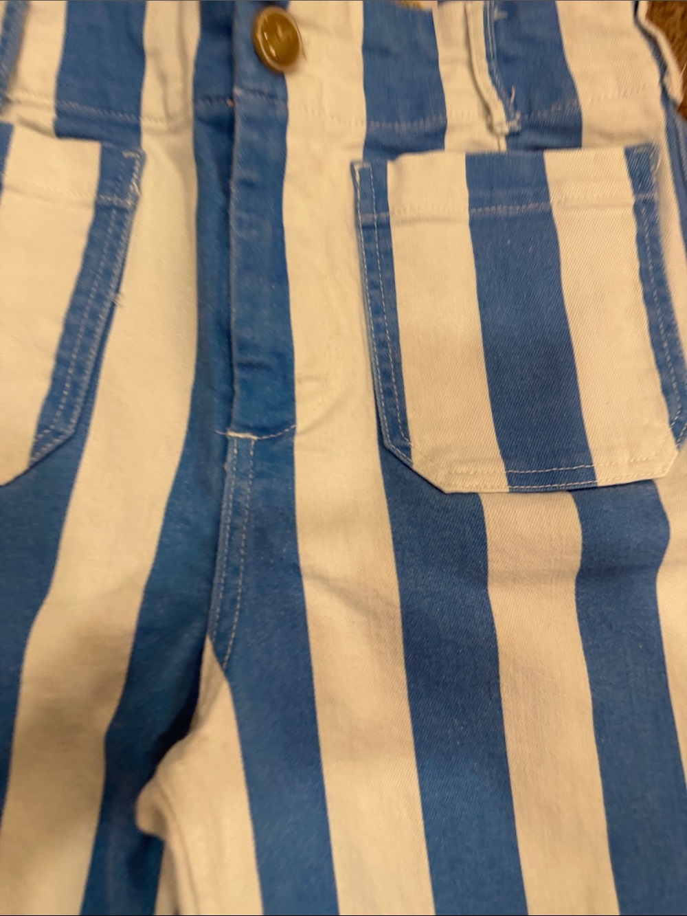 Anthropologie Colette Blue and White Striped Wide-Leg Jeans - Picture 3 of 6